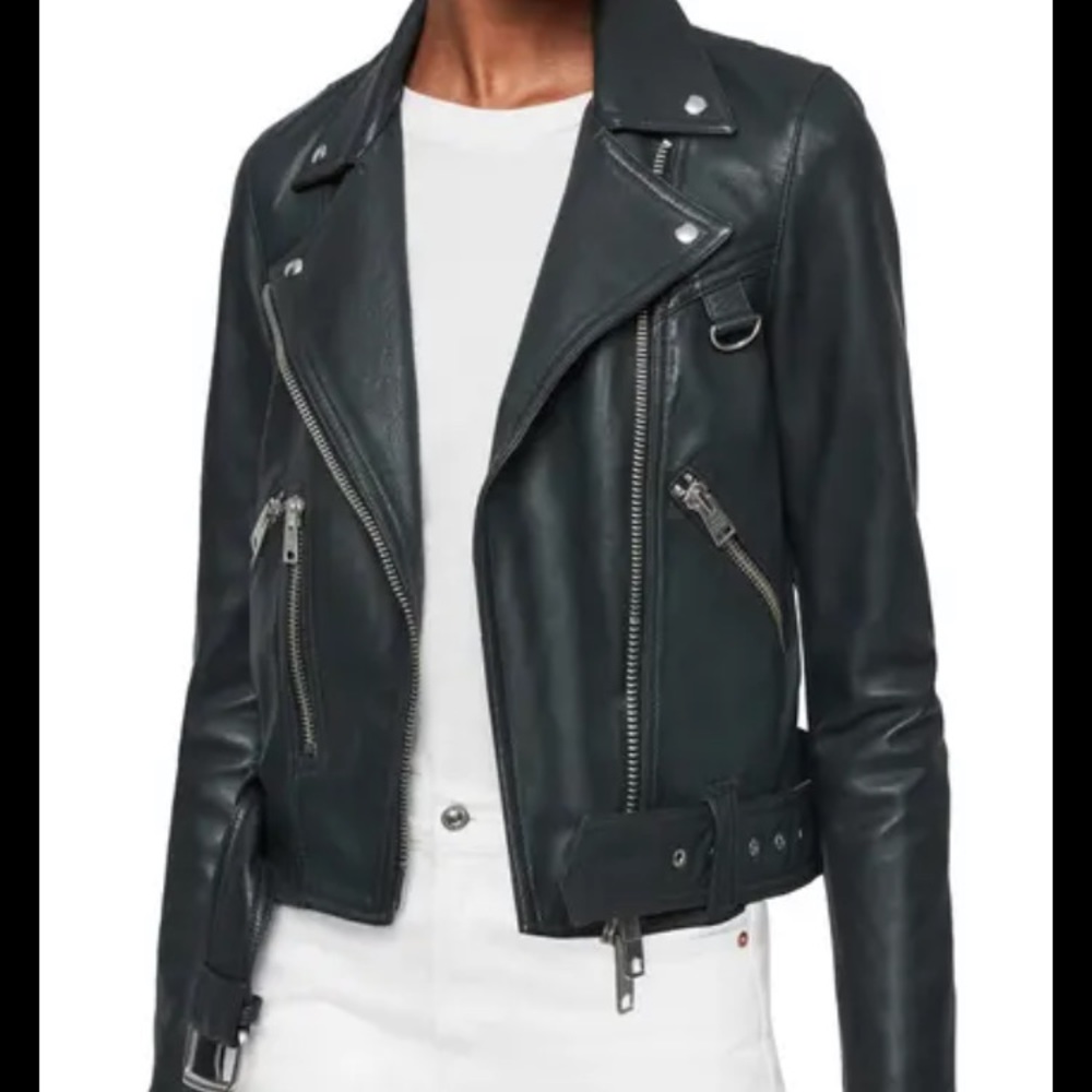Women's Black Leather Moto Jacket - Classic Biker Style
